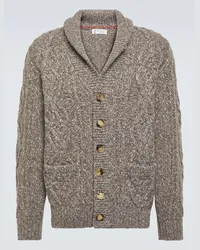 Brunello Cucinelli Cardigan aus Wolle und Kaschmir Braun