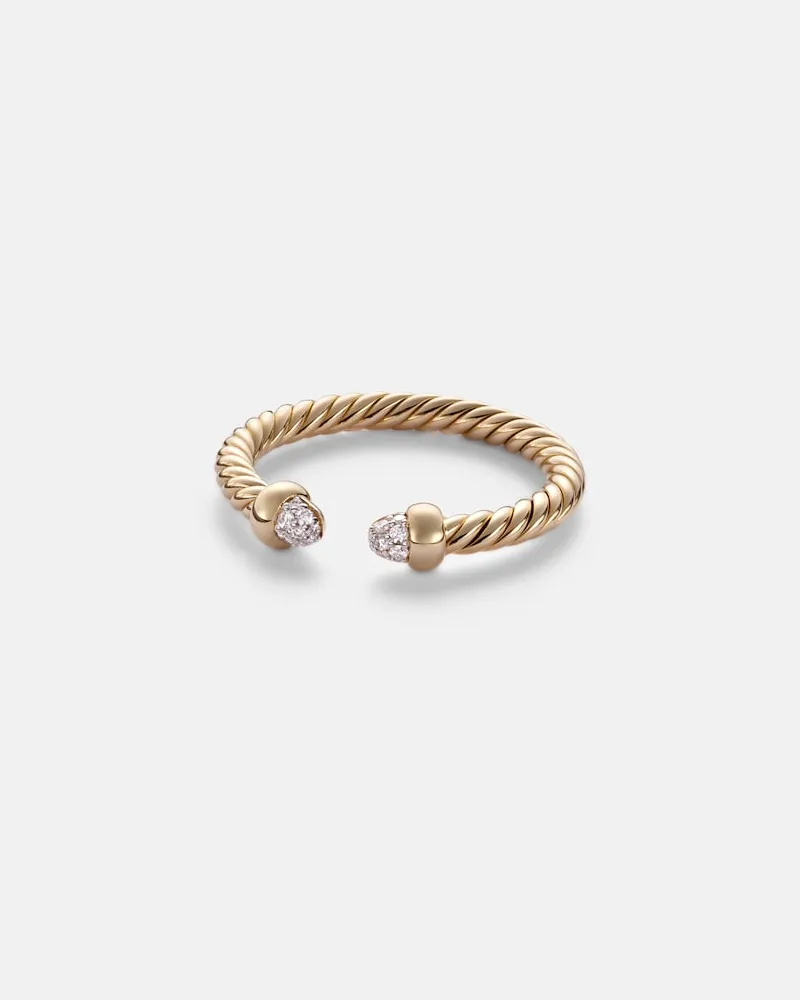 David Yurman Ring Cablepir® Micro aus 18kt Gelbgold mit Diamanten Gold