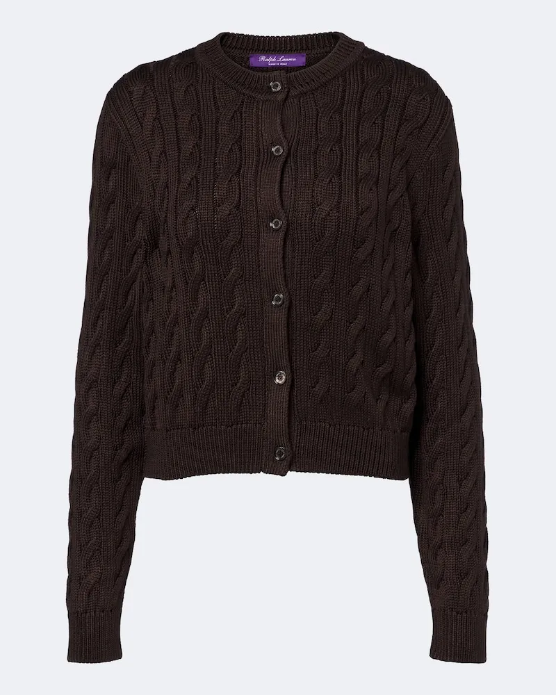 Ralph Lauren Cardigan aus Seide Braun