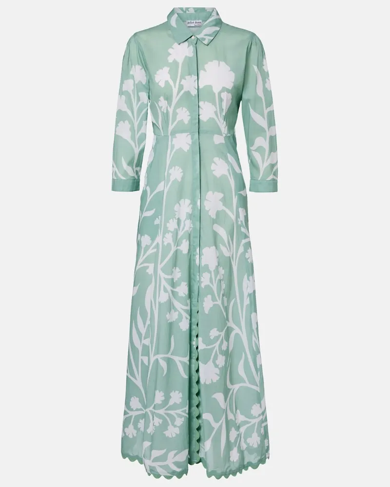 Juliet Dunn Hemdblusenkleid aus Baumwolle Grün