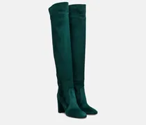 Overknee-Stiefel aus Veloursleder