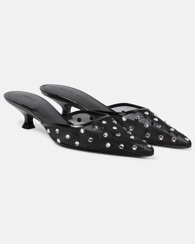 KHAITE Verzierte Mules Minna Schwarz