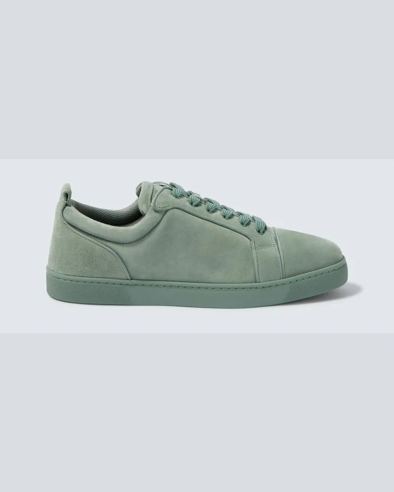 Christian Louboutin Sneakers Louis Junior aus Veloursleder Grün
