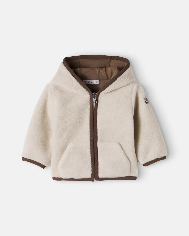 Moncler Baby Jacke aus Fleece Beige