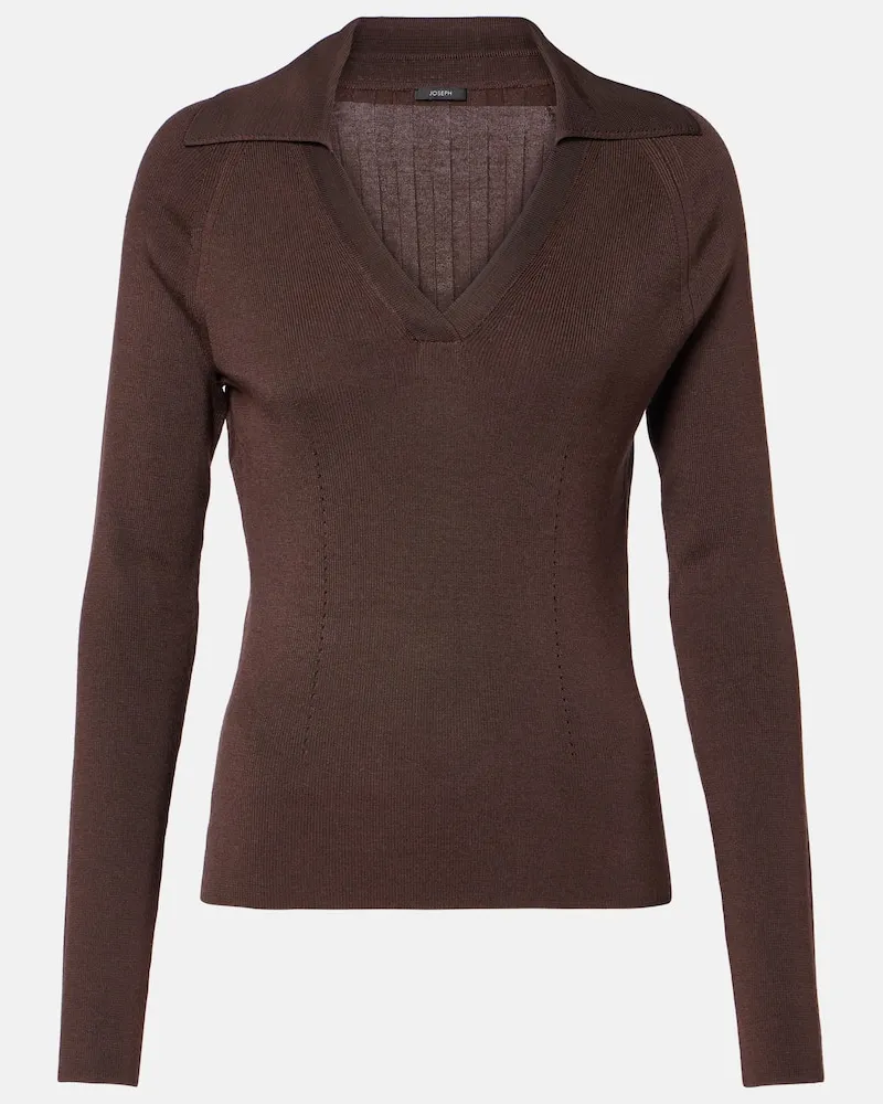 Joseph Polopullover aus Rippstrick Braun