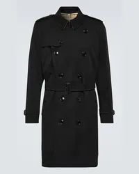 Burberry Trenchcoat Kensington aus Gabardine Schwarz