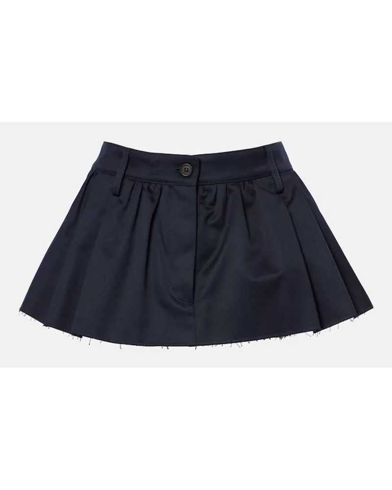Miu Miu Minirock aus Baumwoll-Canvas Blau