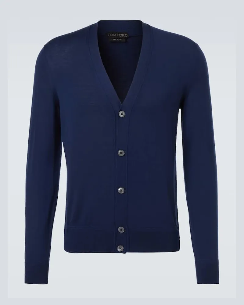 Tom Ford Cardigan aus Wolle Blau