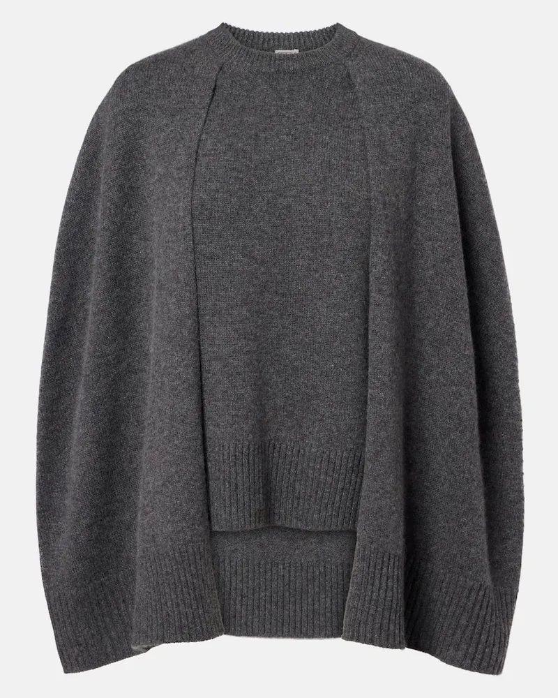 Totême Poncho aus Kaschmir Grau