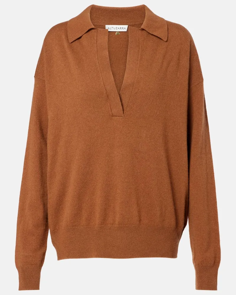 Altuzarra Polopullover Zaq aus Kaschmir Braun