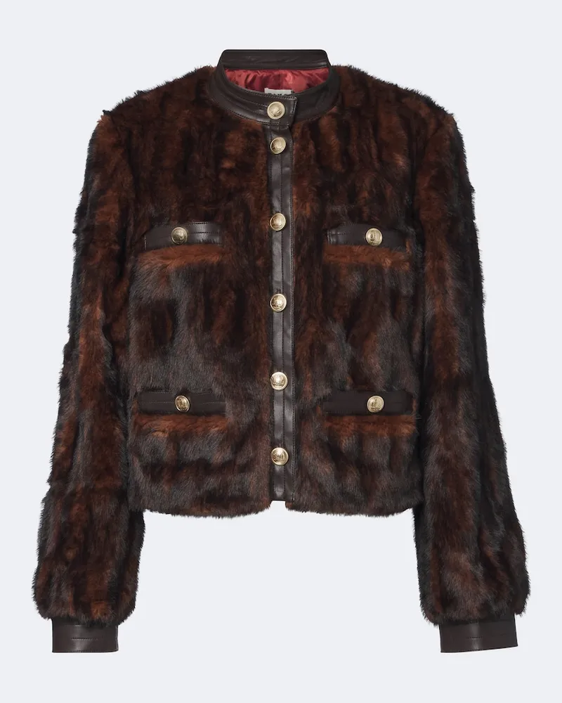 RIXO Cropped Jacke Jina Braun