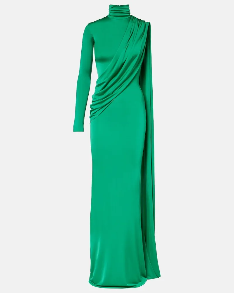 The New Arrivals Ilkyaz Ozel Robe Aya aus Satin Grün