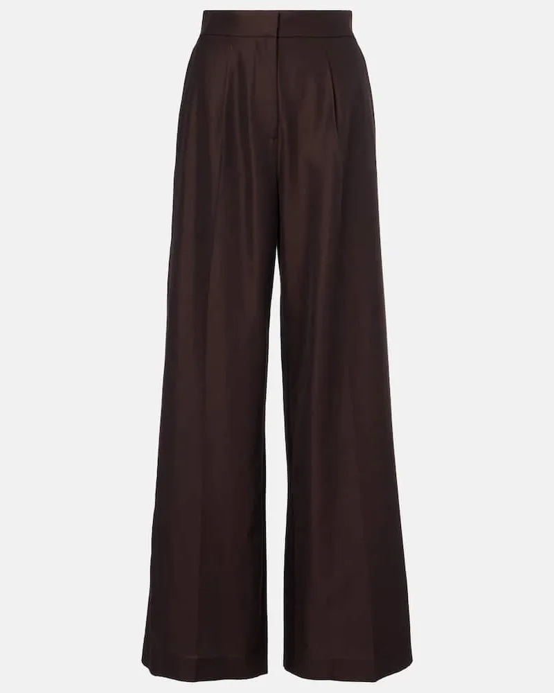 Joseph Weite Hose Alanel aus Seide und Baumwolle Braun