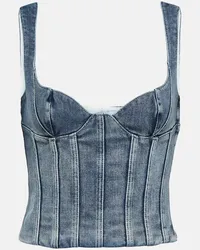 OFF-WHITE Bustier-Top aus Denim Blau