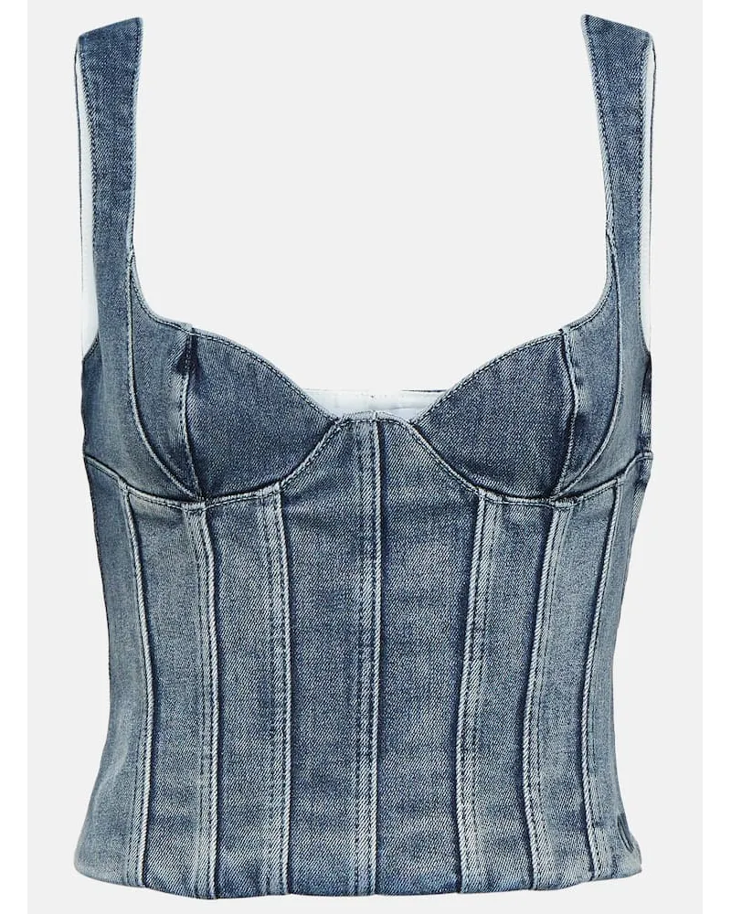 OFF-WHITE Bustier-Top aus Denim Blau