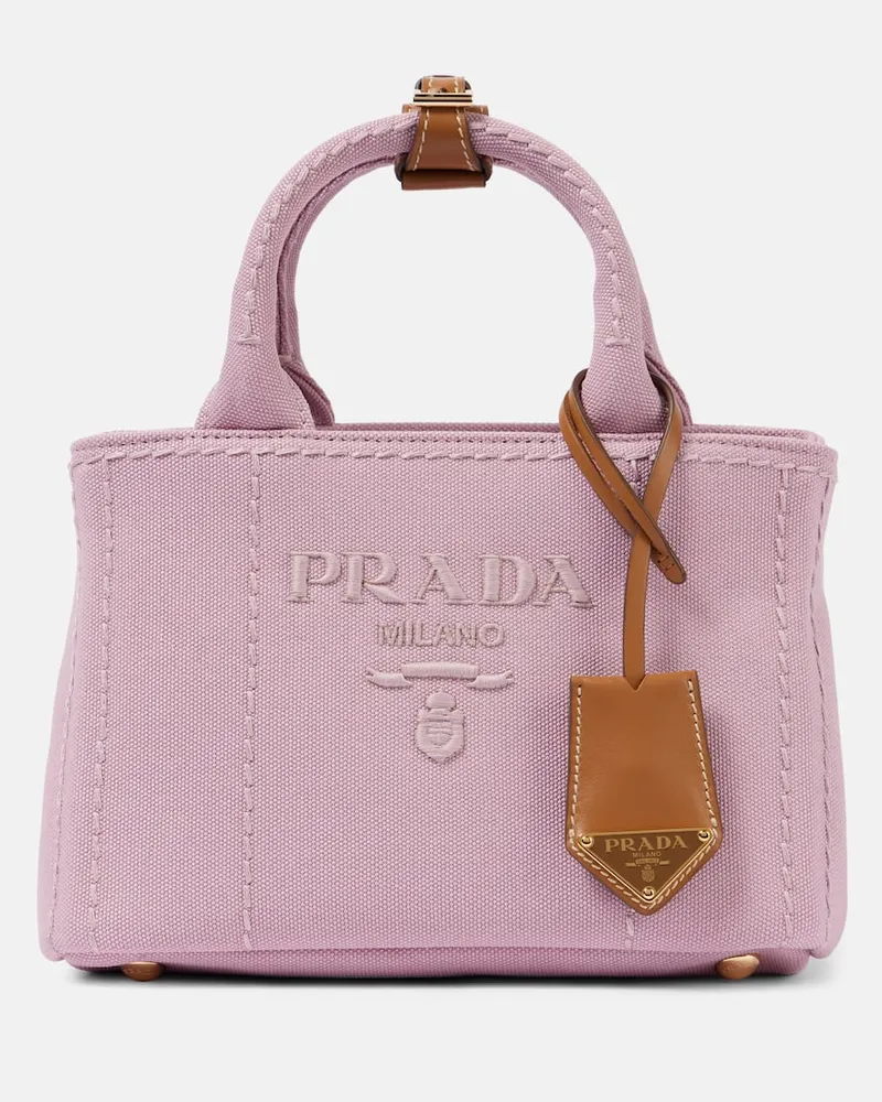 Prada Schultertasche Mini aus Canvas Rosa