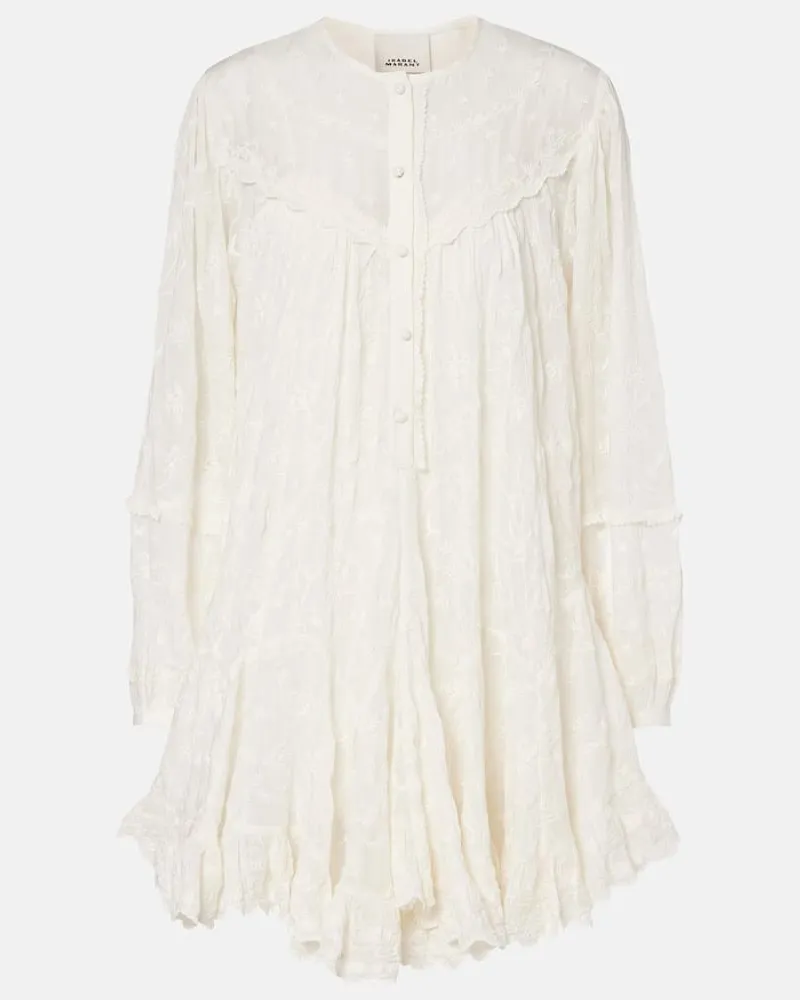 Isabel Marant Minikleid Zame aus Baumwolle und Seide Weiß