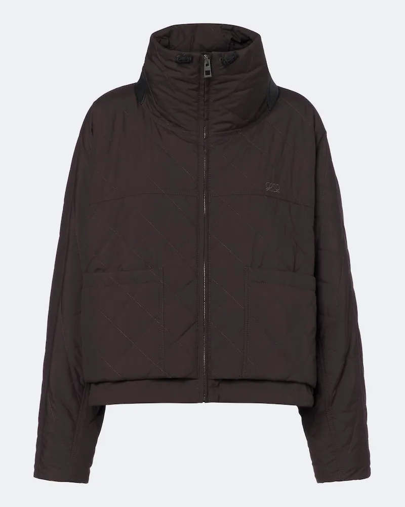 Loewe Wattierte Cropped-Jacke Double L Braun