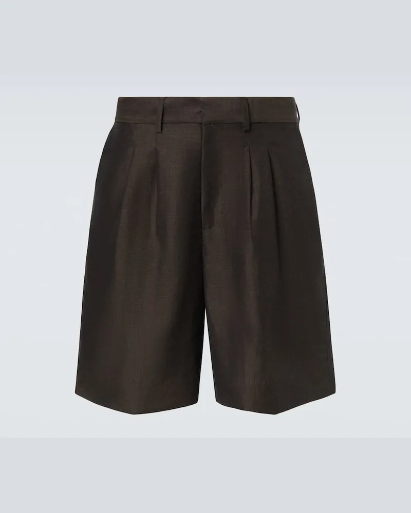 COMMAS Shorts aus Leinen und Wolle Braun