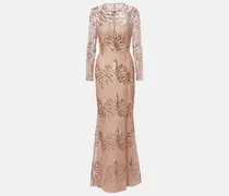 Bestickte Robe mit Pailletten