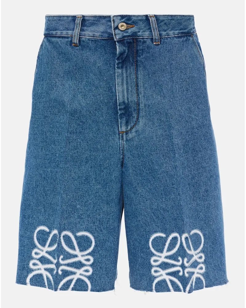 Loewe Bermuda-Shorts Anagram aus Denim Blau