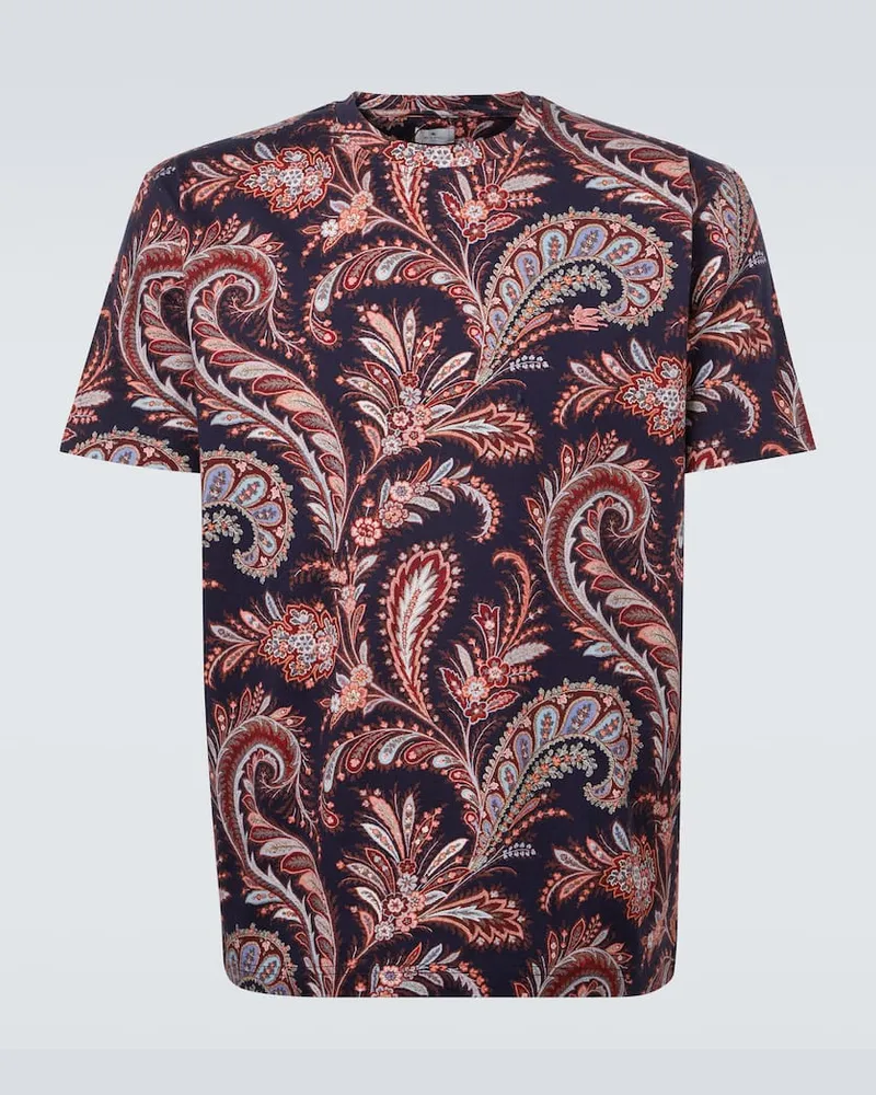 Etro Bedrucktes T-Shirt aus Baumwoll-Jersey Multicolor