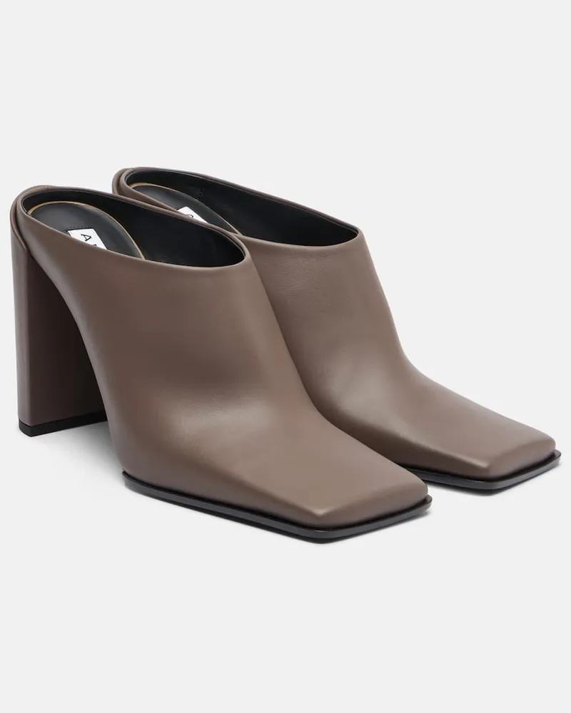 Alaïa Alaïa Mules 90 aus Leder Grau