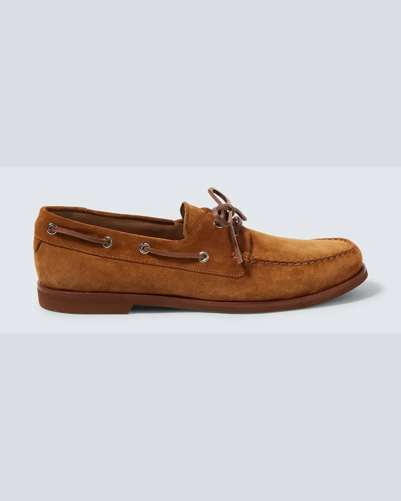 Gianvito Rossi Segelschuhe Vandé aus Veloursleder Braun