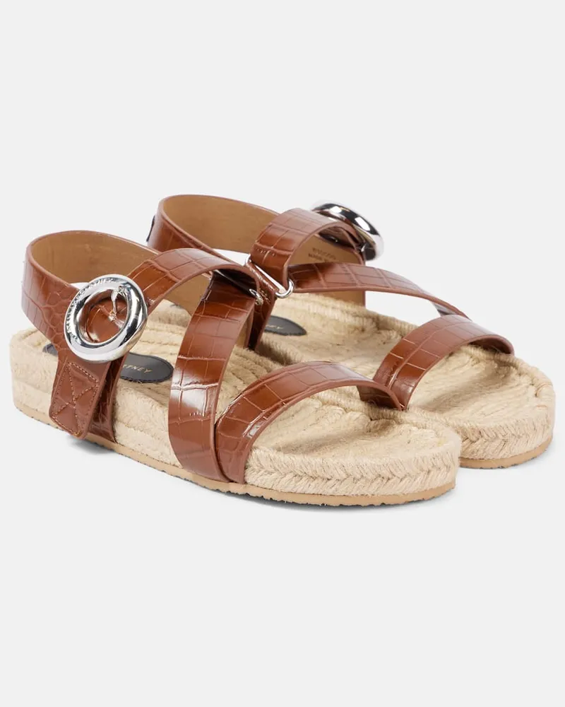 Stella McCartney Espadrille-Sandalen Gaia S-Wave aus Leder Braun