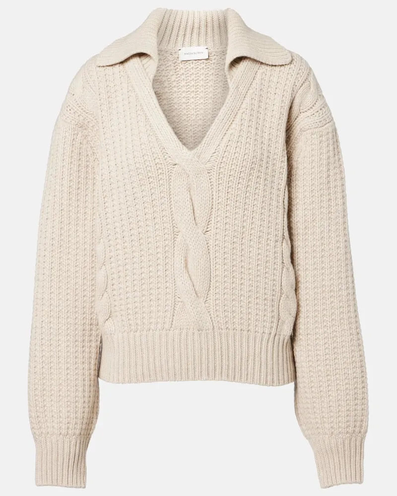 Magda Butrym Polopullover aus Kaschmir Beige