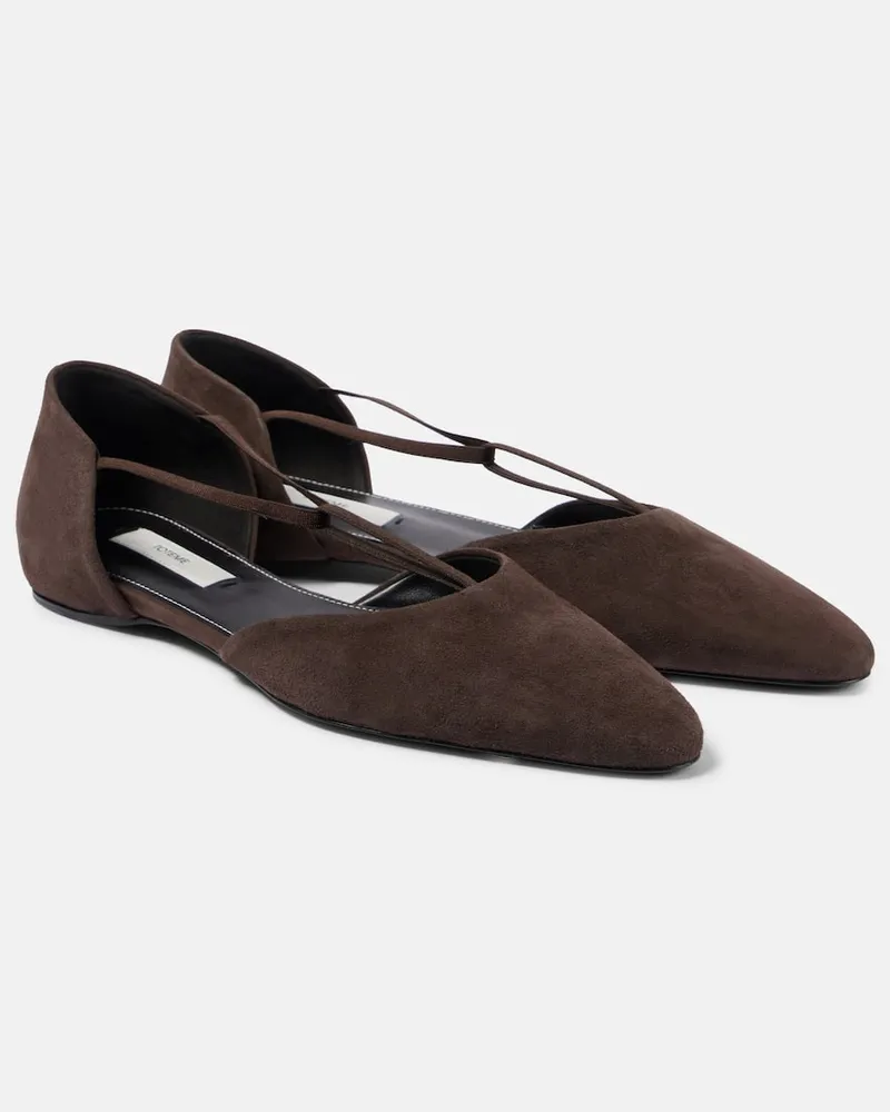 Totême Ballerinas aus Veloursleder Braun