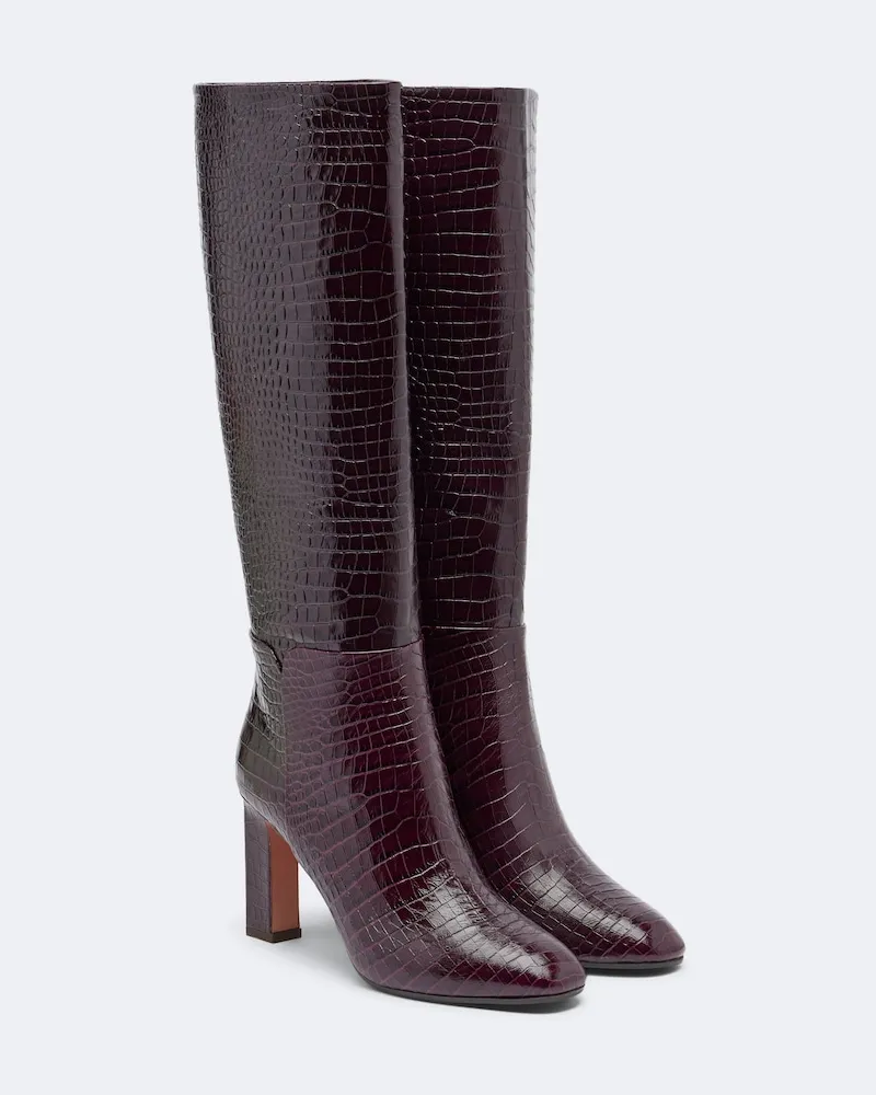 Aquazzura Stiefel Sellier aus Leder Burgunderrot