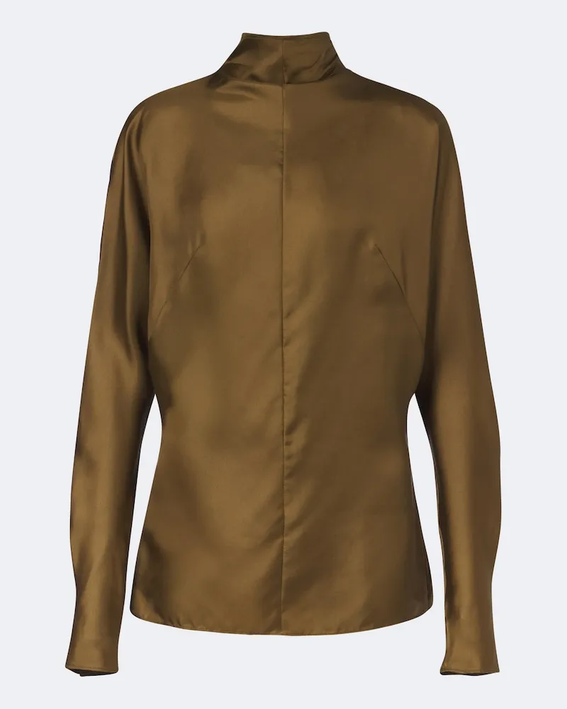 Thierry Mugler Top aus Seidentwill Grün