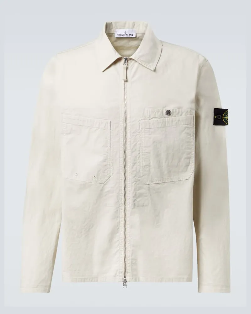 Stone Island Hemdjacke aus einem Baumwollgemisch Beige