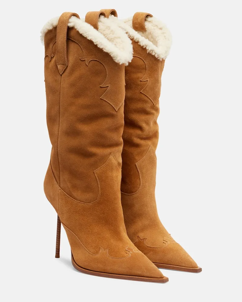 Paris Texas Westernstiefel Lidia 105 aus Veloursleder Braun