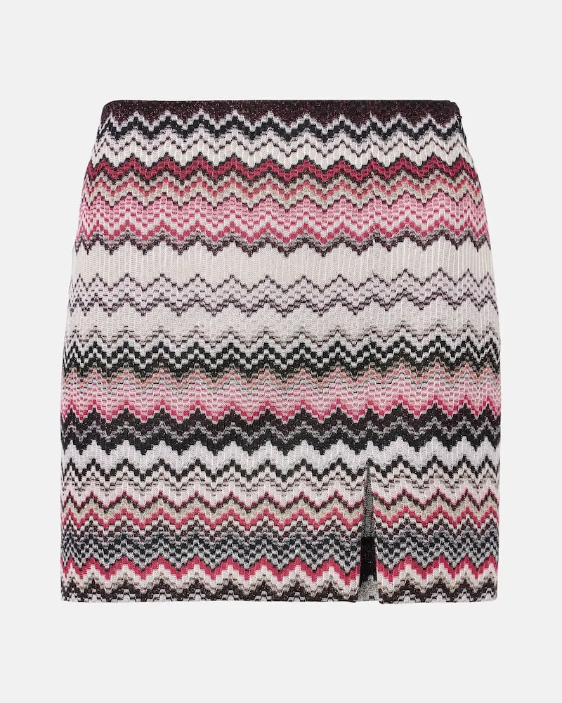 Missoni Minirock aus Häkelstrick Rosa