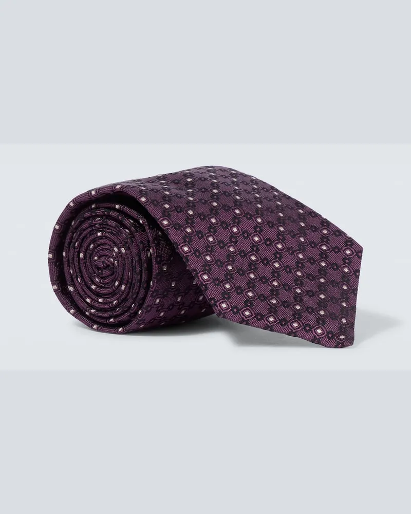 Brunello Cucinelli Krawatte aus Jacquard Burgunderrot