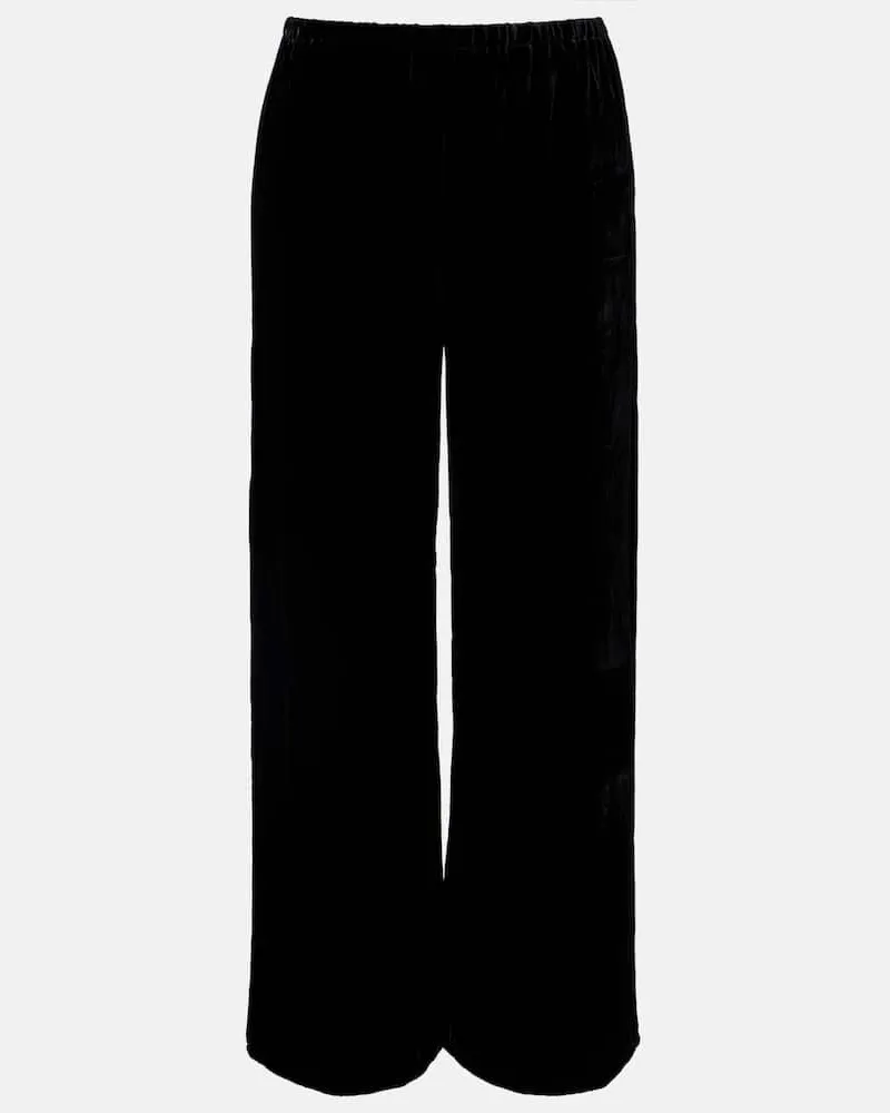ASCENO Weite Hose Austin aus Samt Schwarz