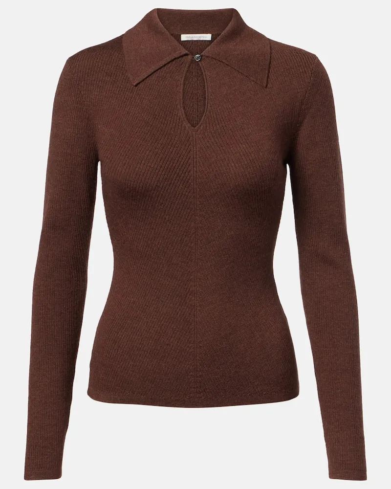 EMILIA WICKSTEAD Pullover Ambrose aus Wolle Braun
