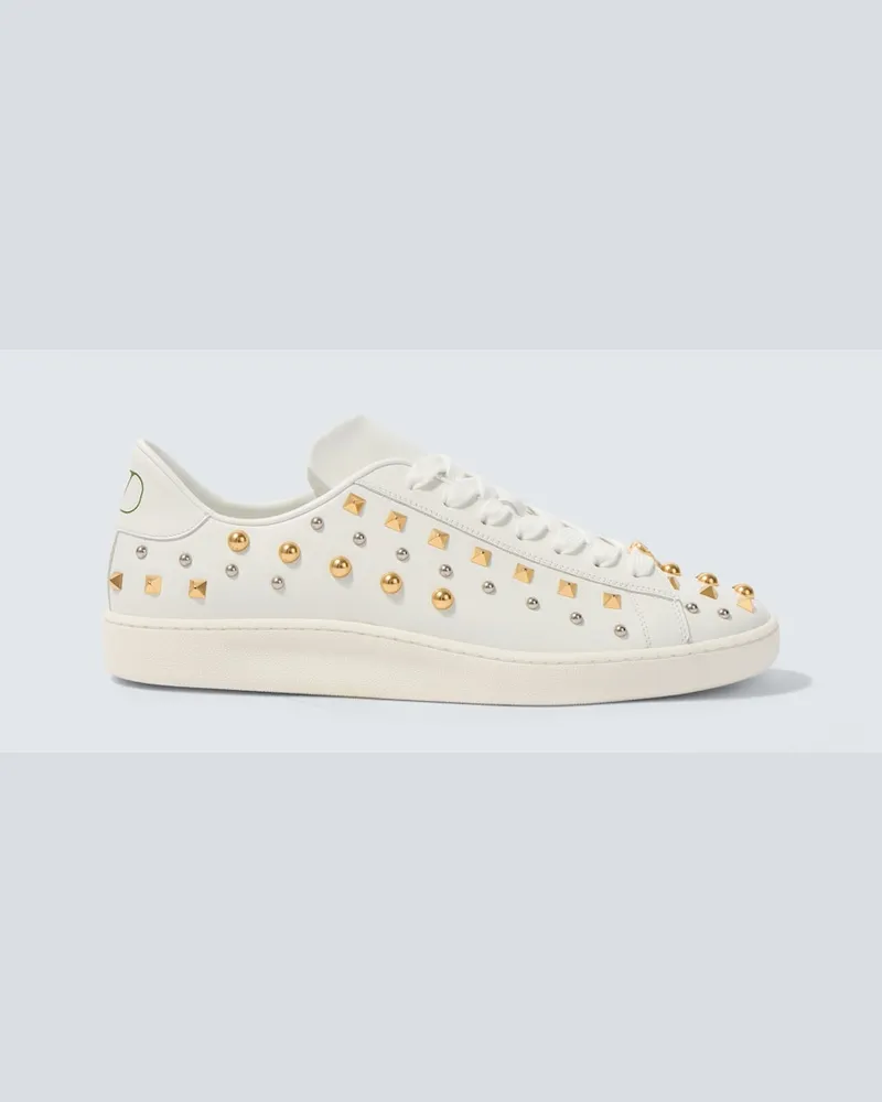 Valentino Garavani Verzierte Sneakers Royco aus Leder Weiß