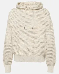 Brunello Cucinelli Hoodie aus einem Baumwollgemisch Beige