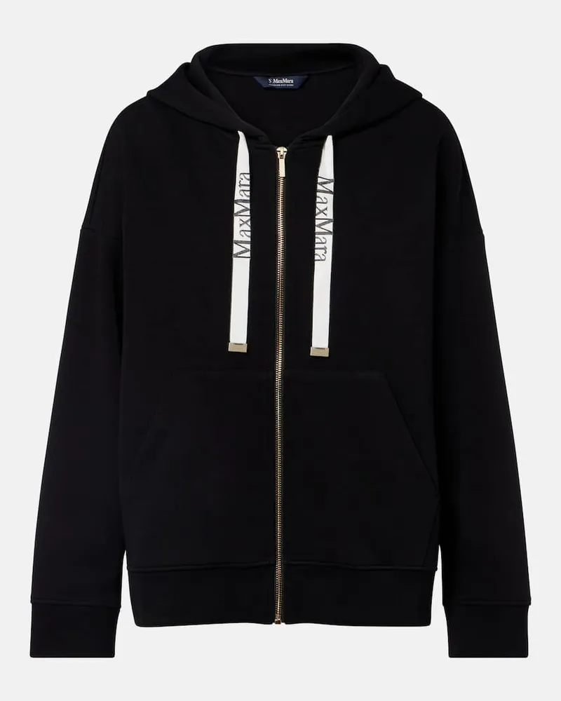 Max Mara Kapuzenjacke Jour aus einem Baumwollgemisch Schwarz