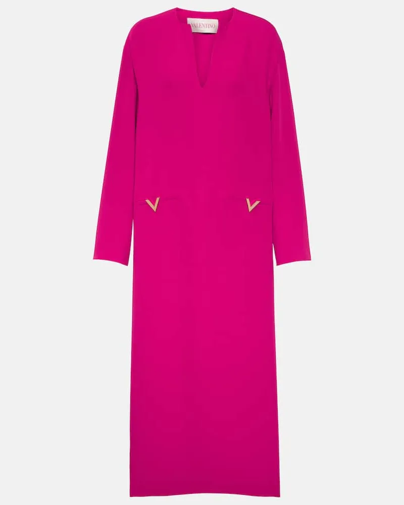 Valentino Garavani Midikleid VGold aus Seide Rosa