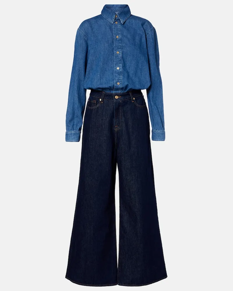 7 for all mankind Jumpsuit aus Denim Blau