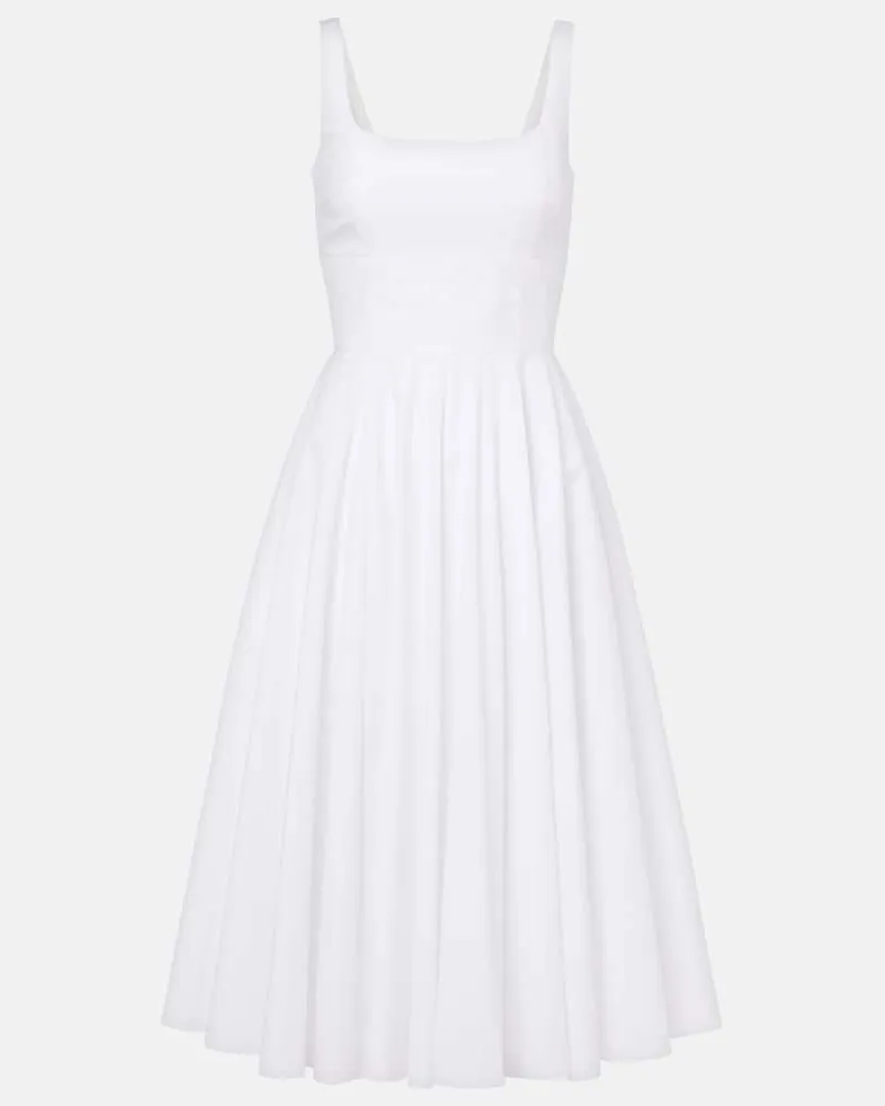 EMILIA WICKSTEAD Midikleid Nikush aus Baumwolle Weiß