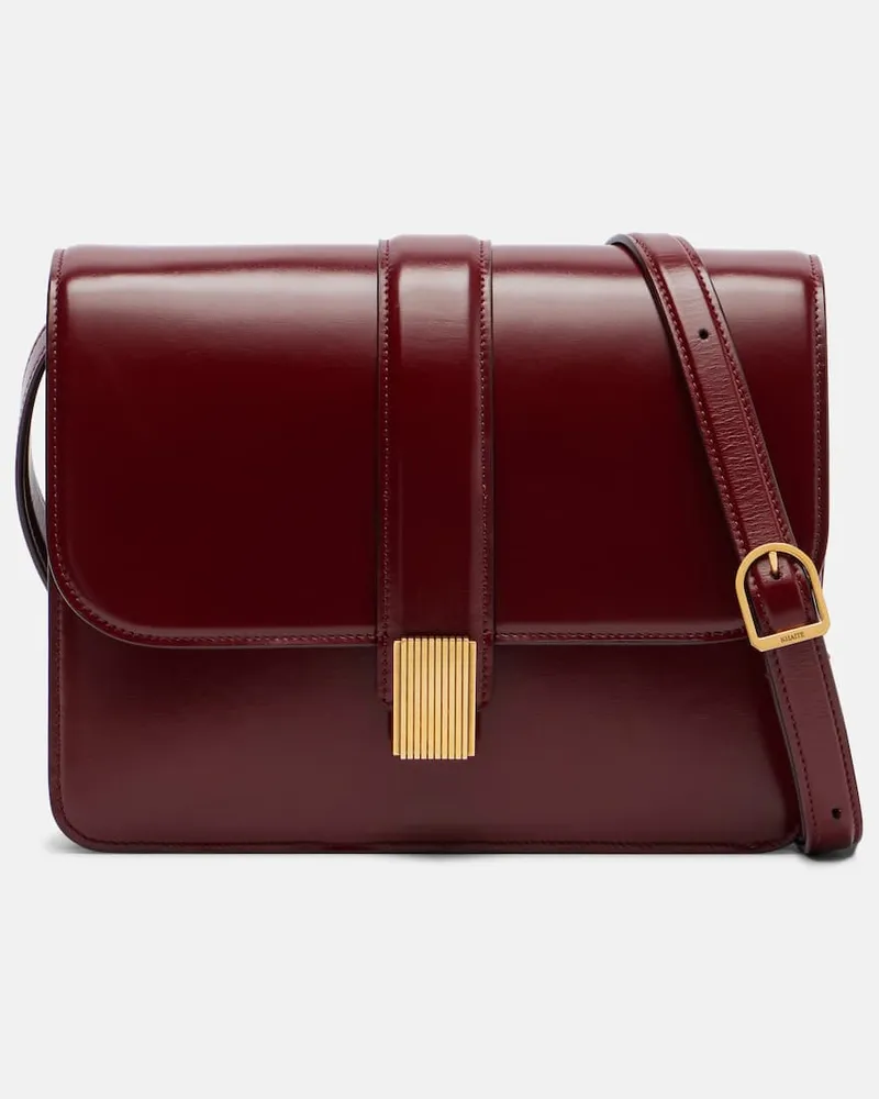 KHAITE Schultertasche Blake aus Leder Burgunderrot