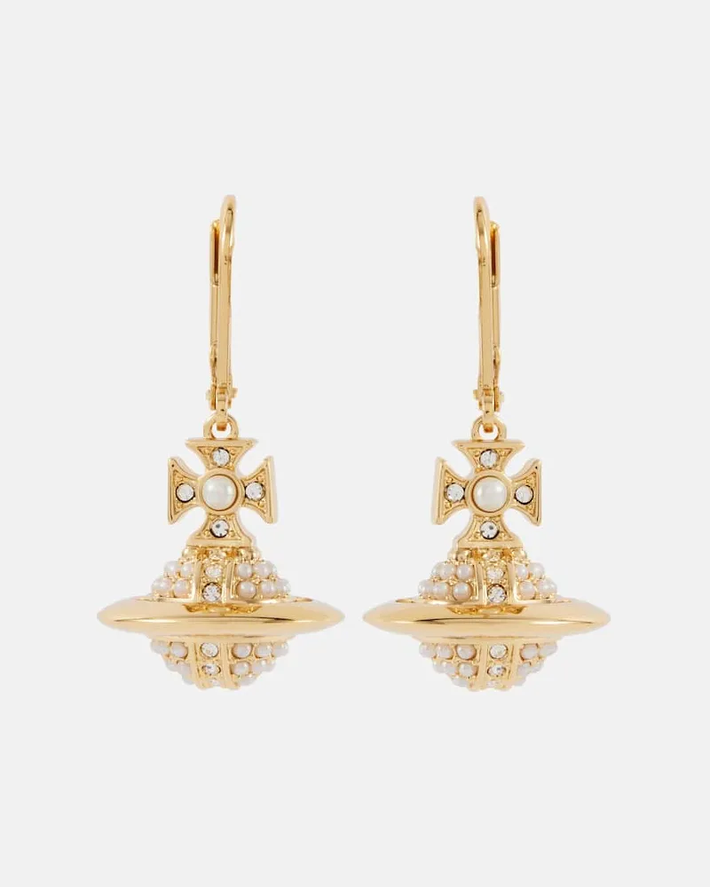 Vivienne Westwood Ohrringe Luzia mit Kristallen Gold