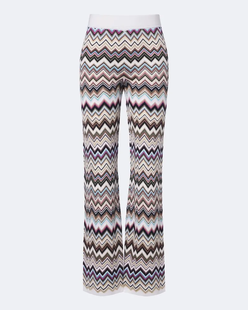 Missoni Weite Zickzack-Hose aus Strick Multicolor