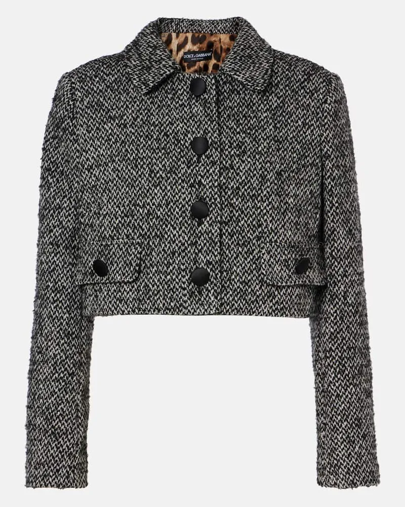 Dolce & Gabbana Cropped-Jacke aus Tweed Grau