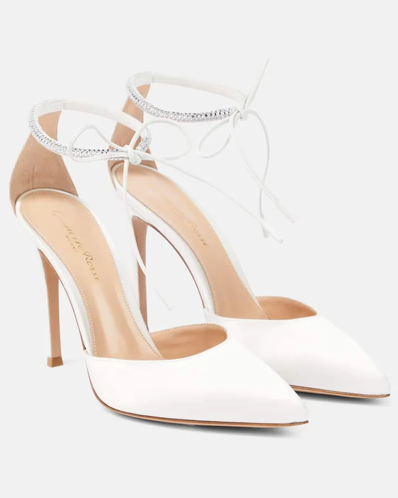Gianvito Rossi Pumps Montecarlo D’Orsay 105 aus Leder Weiß